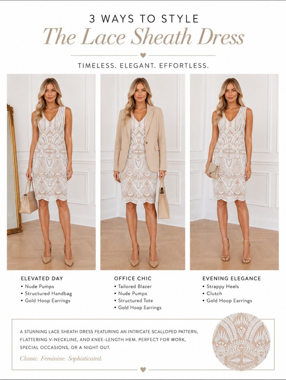 Bardot Lace Sheath Dress Size 10 | Embroidered Nude & Ivory Cocktail Wedding - Picture 3 of 8